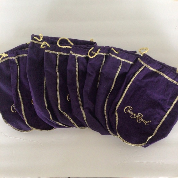 8 Crown Royal Drawstring Purple Bags - Picture 1 of 5
